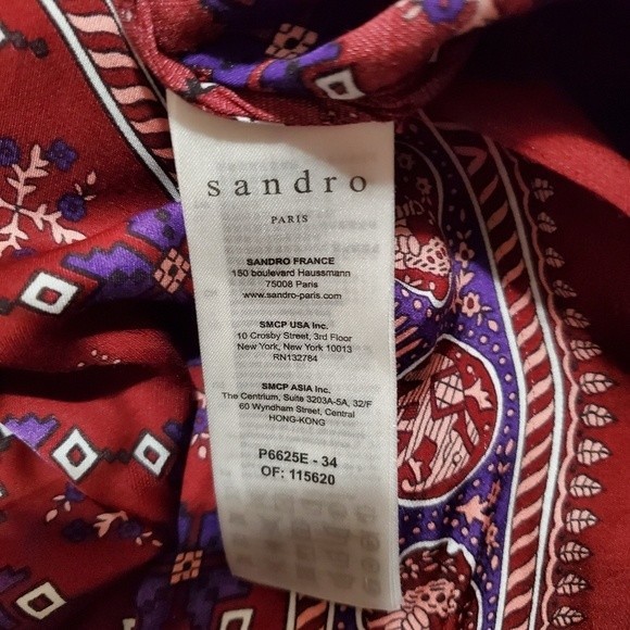 SANDRO Floral-print Short-sleeved Satin Playsuit - Picture 16 of 16